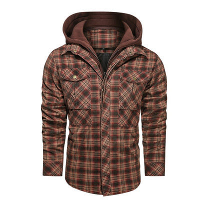 Herren warme Fleecejacken dicke Herbst Winter abnehmbare Kapuzenpullover slim fit Herrenbekleidung